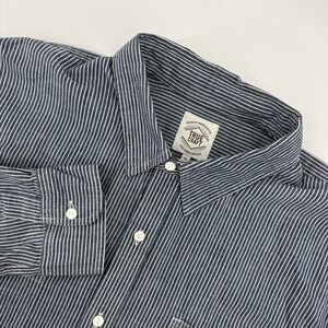 NWT True Craft Men's XL  Blue White Stripe Long Sleeve Button Up Dress Shirt
